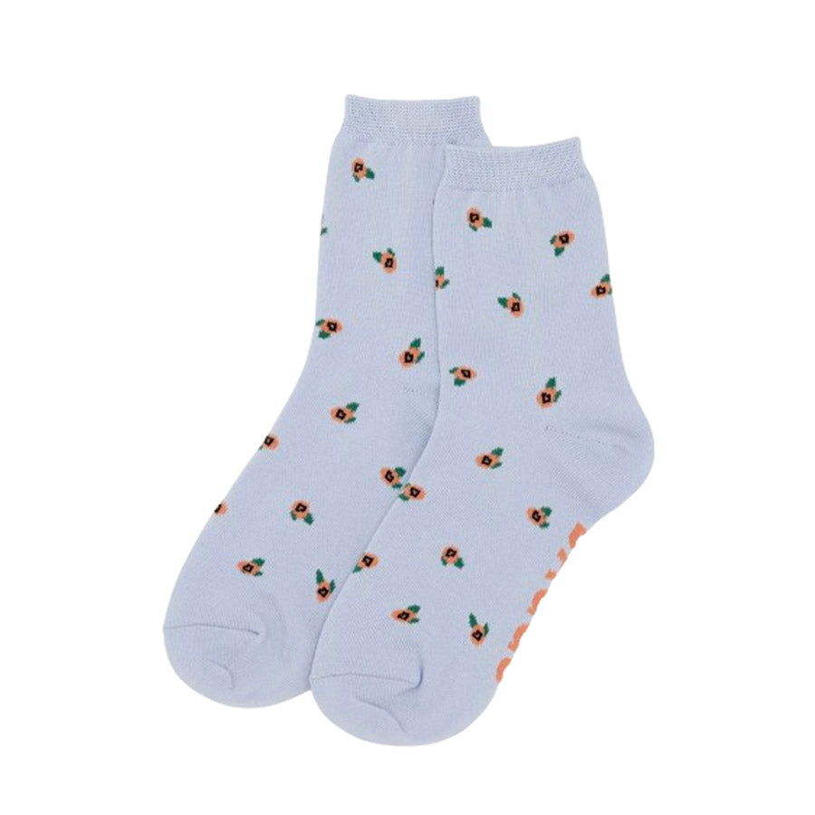 Baggu-chaussettes-crew-bleu-rosette-lavable-machine-Atelier-Kumo