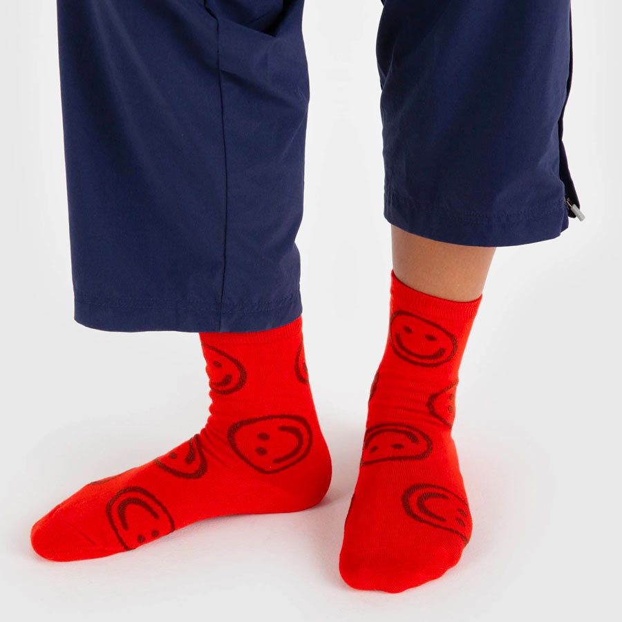 Baggu-chaussettes-crew-happy-smile-rouge-lavable-machine-Atelier-Kumo