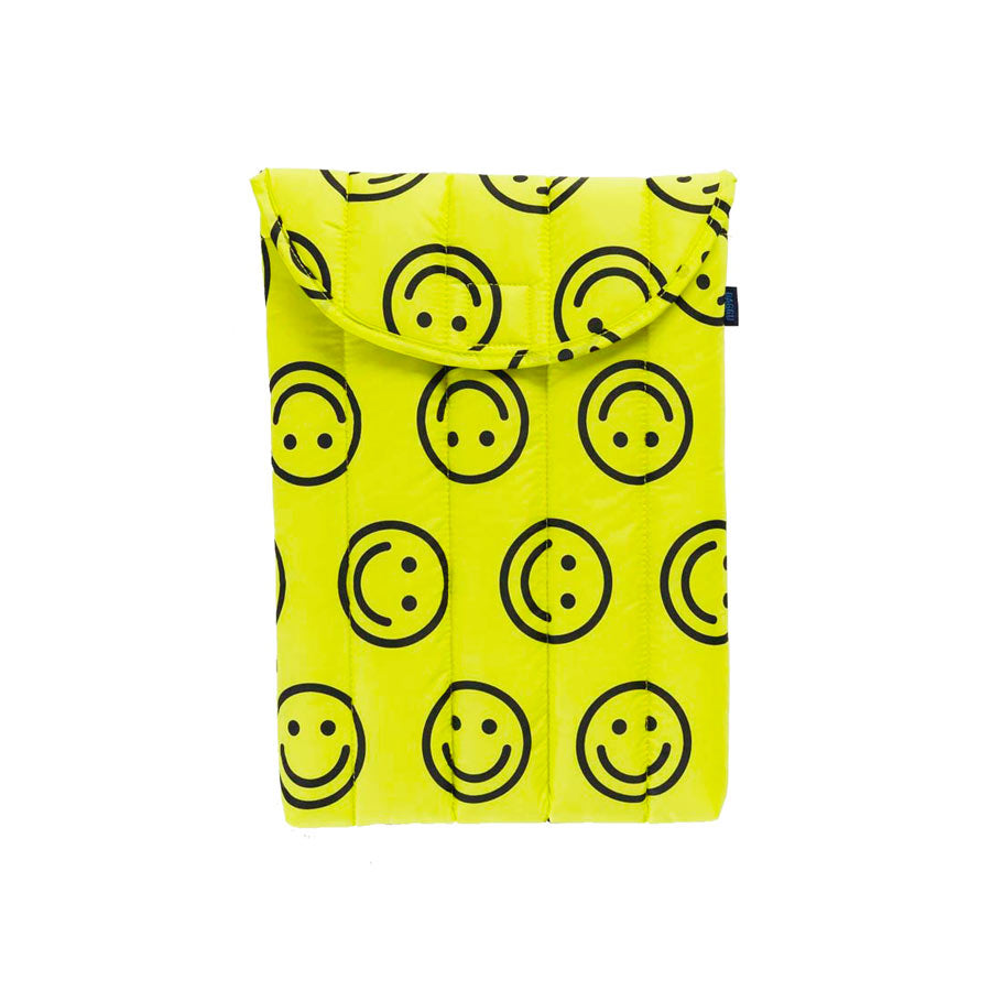 Baggu-housse-ordinateur-jaune-yellow-happy-smileys-sourire-moelleux-puffy-13-14-pouces-mac-Atelier-Kumo