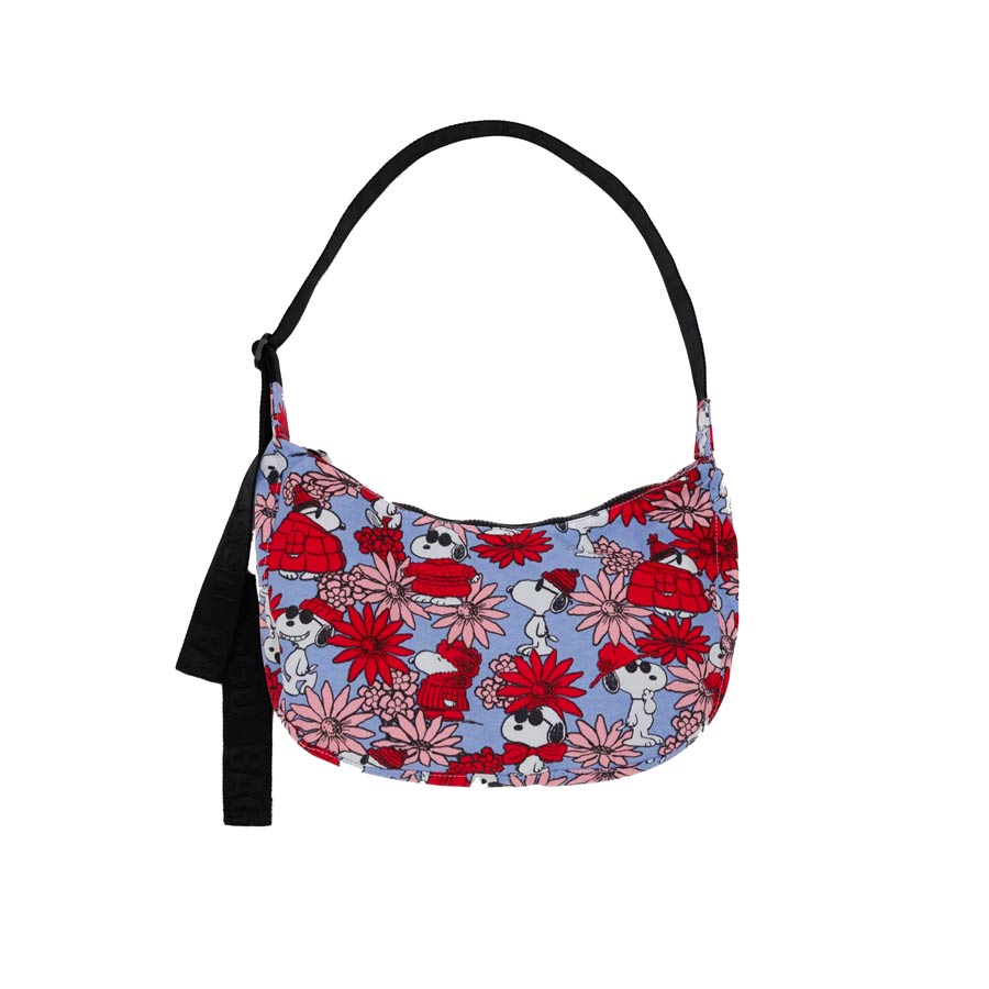 Baggu-sac-crescent-bandouliere-floral-snoopy-fleur-mode-style-nylon-recycle-durable-Atelier-Kumo