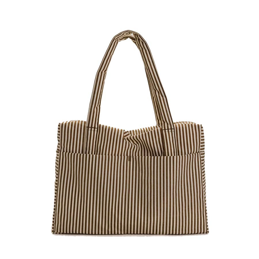 Baggu-sac-de-voyage-cloud-carry-on-brown-stripe-rayures-marron-nylon-recycle-Atelier-Kumo