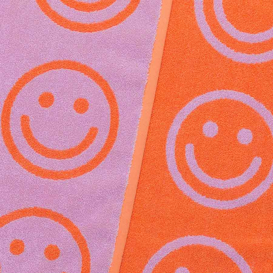 Baggu-serviette-de-bain-happy-lilac-orange-violet-smileys-durable-Atelier-Kumo