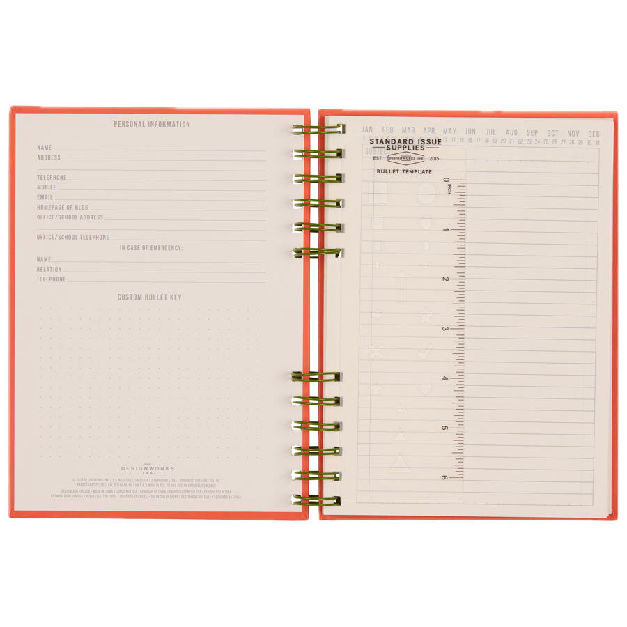 Designworks-Collective-Carnet-de-note-Agenda-standard-n-12-vert-armee-et-orange-a-double-spirale-detail-Atelier-Kumo