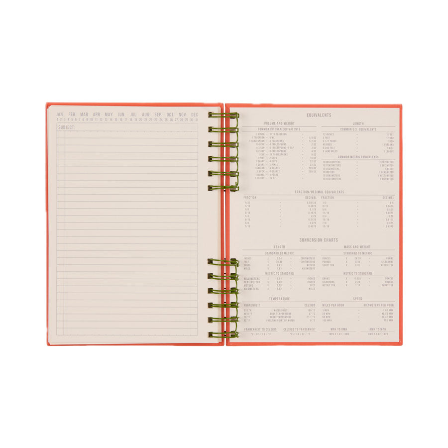Designworks-Collective-Carnet-de-note-Agenda-standard-n-12-vert-armee-et-orange-a-double-spirale-papeterie-Atelier-Kumo