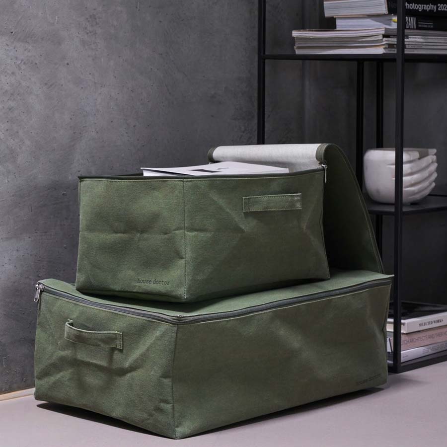 House-Doctor-Panier-de-rangement-canva-vert-petit-ambiance-Atelier-Kumo