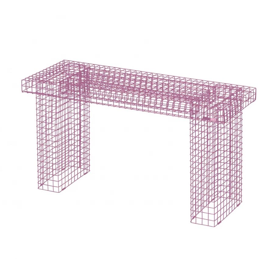 Kalager-banc-rose-grid-bench-grille-fil-de-fer-Atelier-Kumo