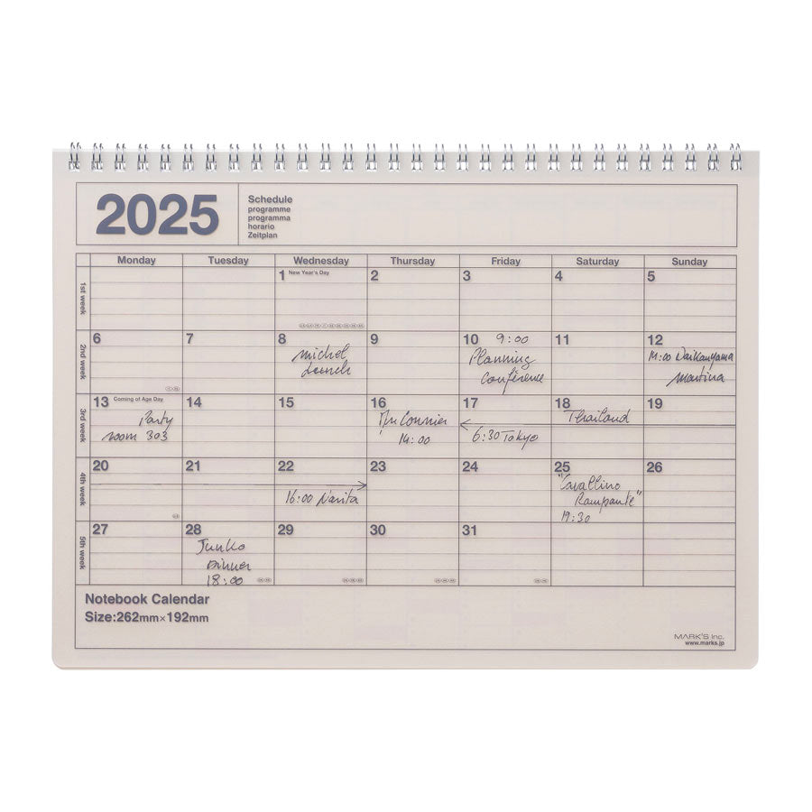 Marks-Europe-calendrier-2025-spirale-taille-m-ivoire-Atelier-Kumo