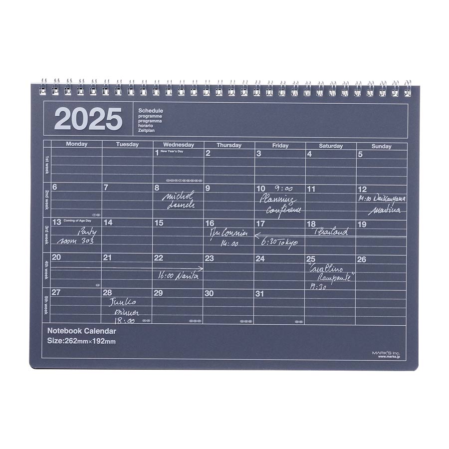 Marks-Europe-calendrier-2025-spirale-taille-m-noir-Atelier-Kumo