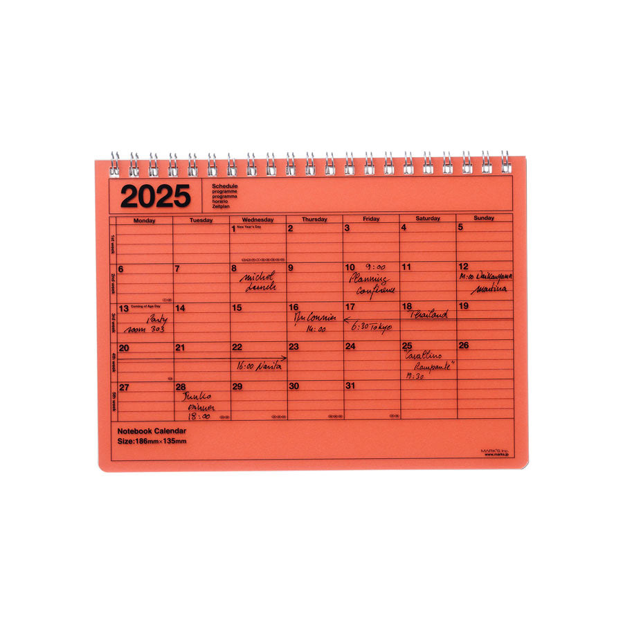 Marks-Europe-calendrier-2025-spirale-taille-s-orange-Atelier-Kumo