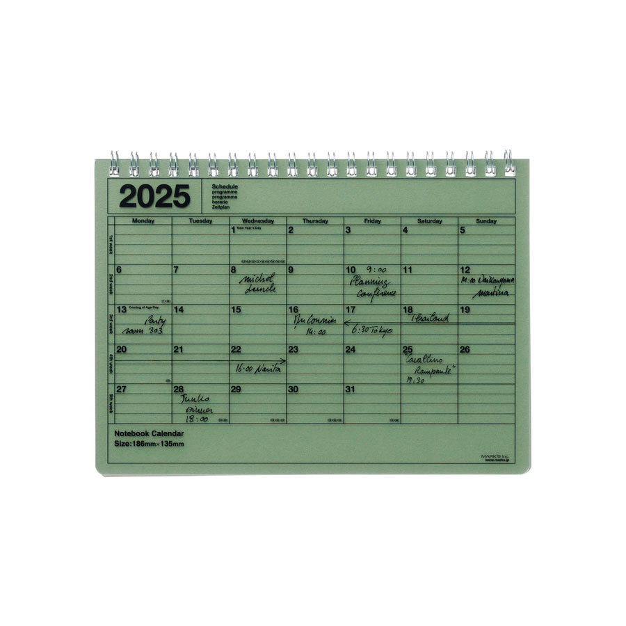 Marks-Europe-calendrier-2025-spirale-taille-s-vert-kaki-Atelier-Kumo