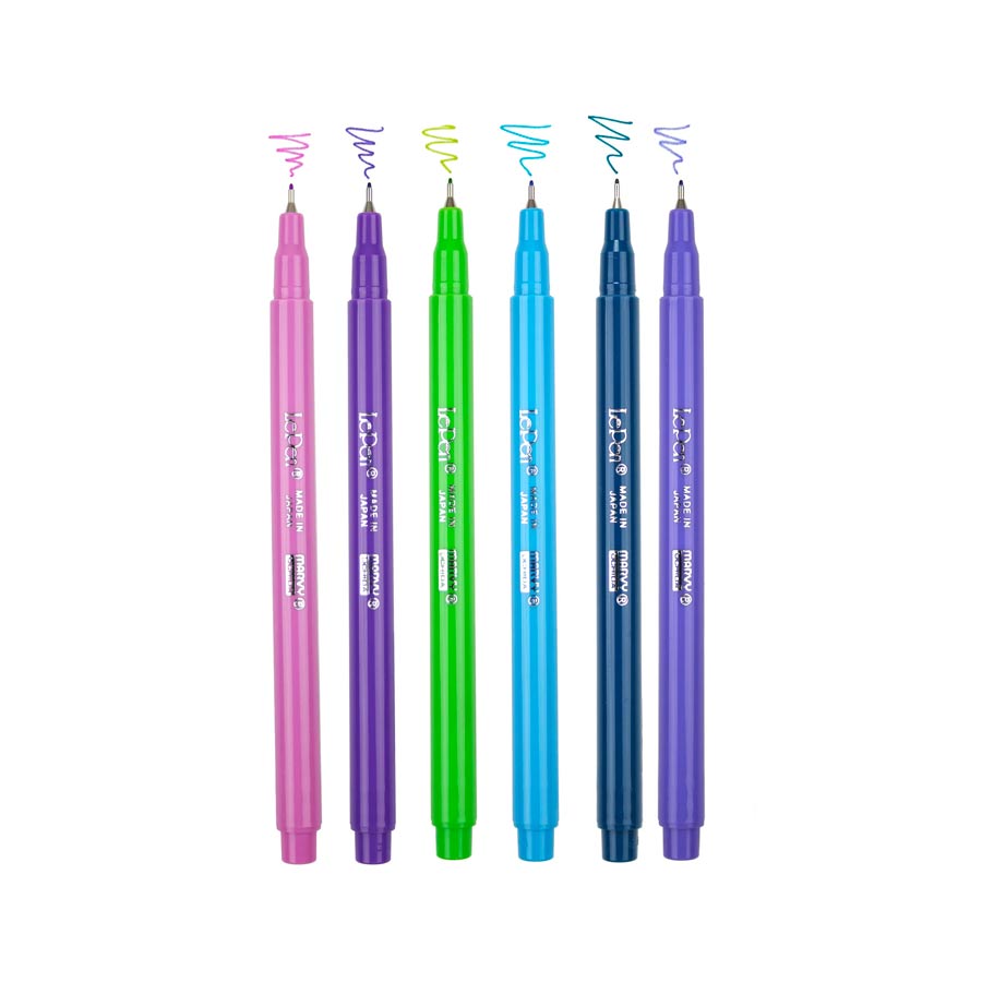 Marvy-Uchida-stylo-feutre-fin-the-pen-collection-couleurs-rose-vert-violet-Atelier-Kumo