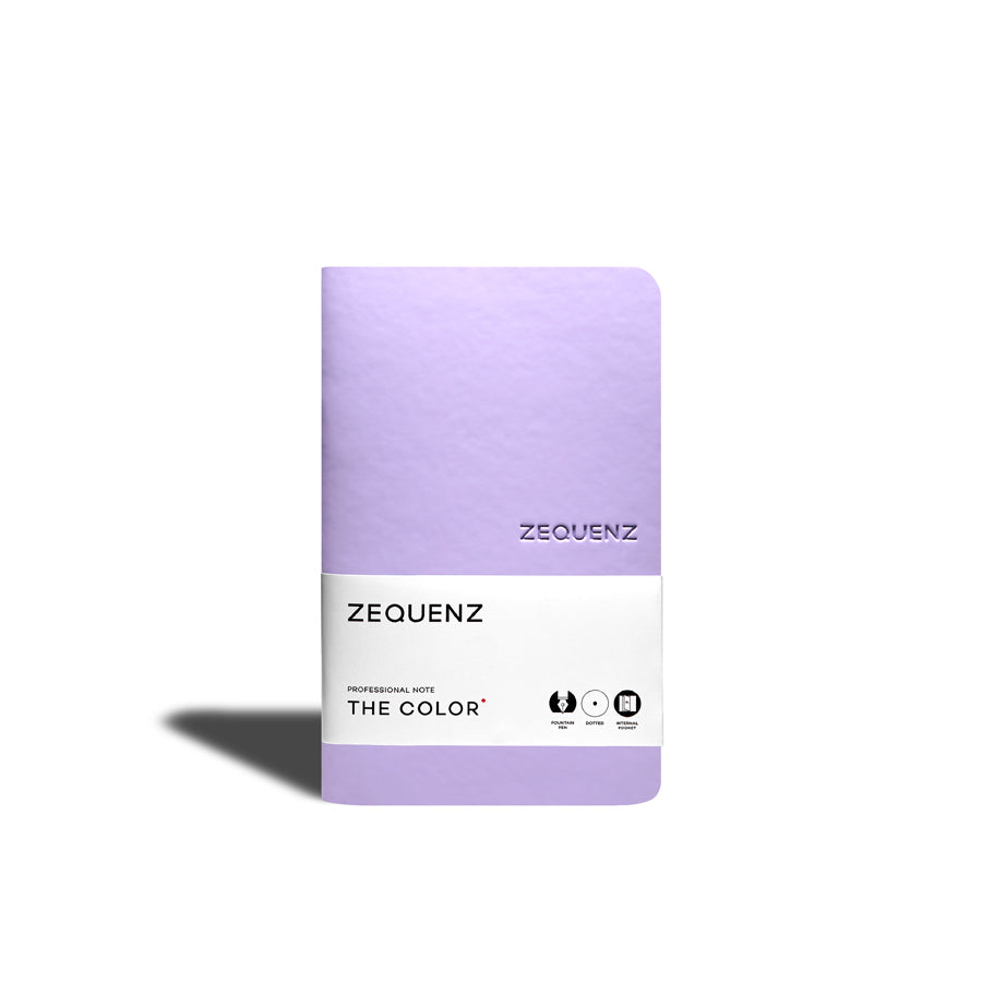 Zequenz-carnet-note-professionnelle-the-color-violet-lavande-fait-main-flexible-souple-marque-page-magnetique-inclus-Atelier-Kumo