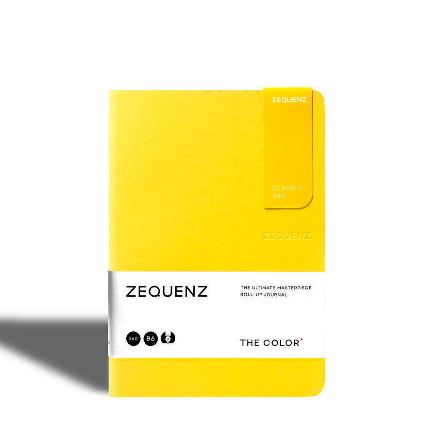 Zequenz-carnet-the-color-jaune-moutarde-B6-fait-main-flexible-souple-marque-page-magnetique-inclus-papeterie-Atelier-Kumo